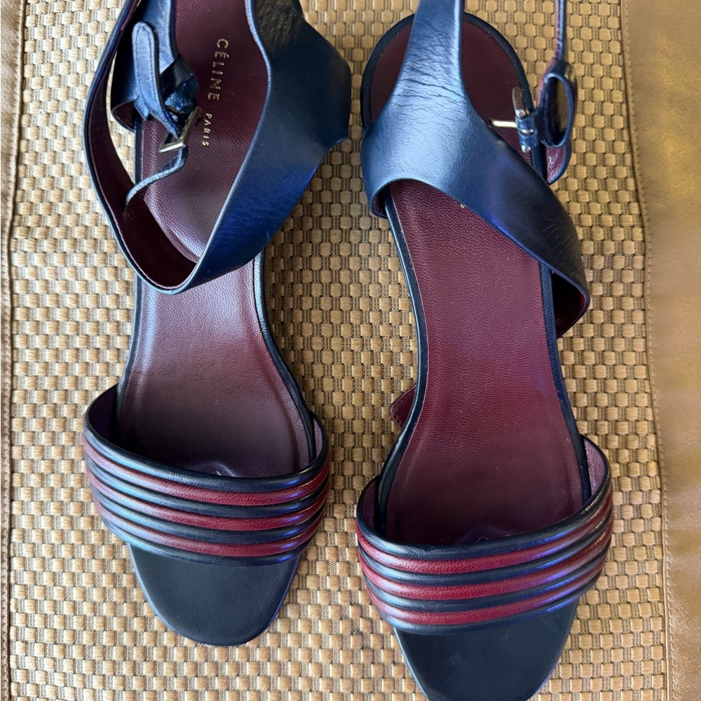 Celine Black and Red Women's Sandals
